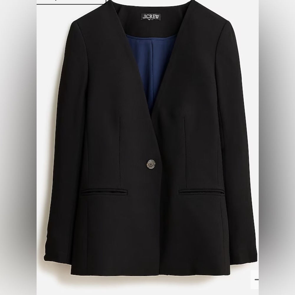 New JCrew Alfie collarless blazer in city crepe